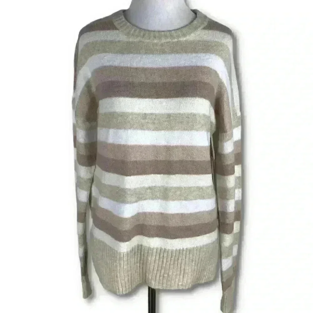 New Time and tru womens sweater size S 4-6 multicolored striped knit